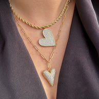 Big Zirconia Heart Necklace