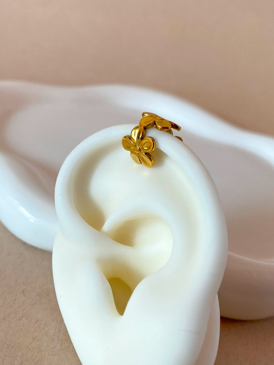 Flowers Shape Steel Style Ear Cuff