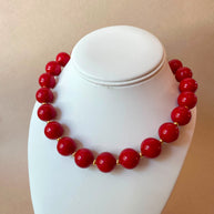 Red Balls Ceramic Charms Pattern Necklace