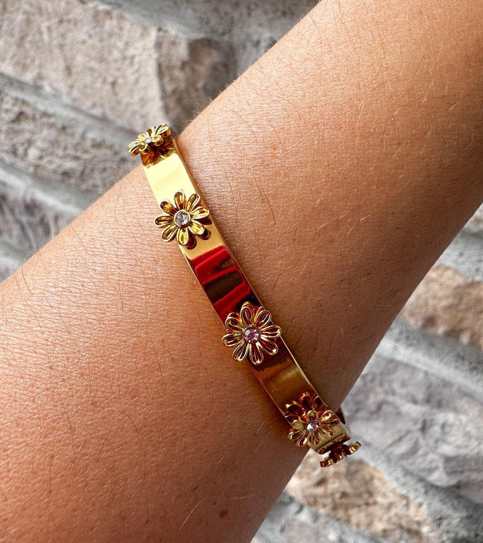 Brazalete Acero Flores