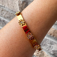 Brazalete Acero Flores