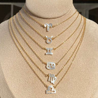 Zodiac Signs in Mother Of Pearl Charms Necklace