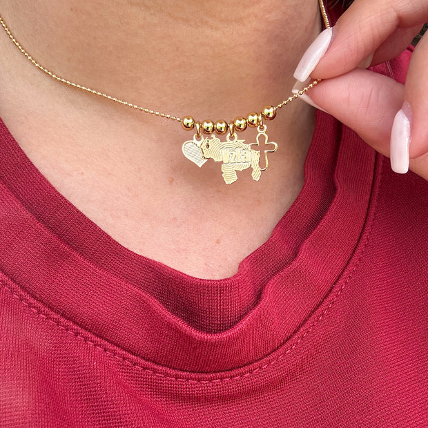 Cadena Mapa Venezuela + Corazon + Cruz