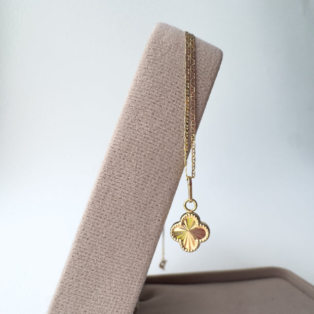 Golden Clover Mirror Style Chain or Charm - 18K Solid Gold