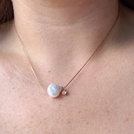 Pearl & Crystal Gold Necklace