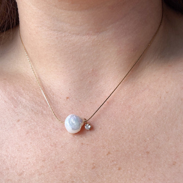 Pearl & Crystal Gold Necklace