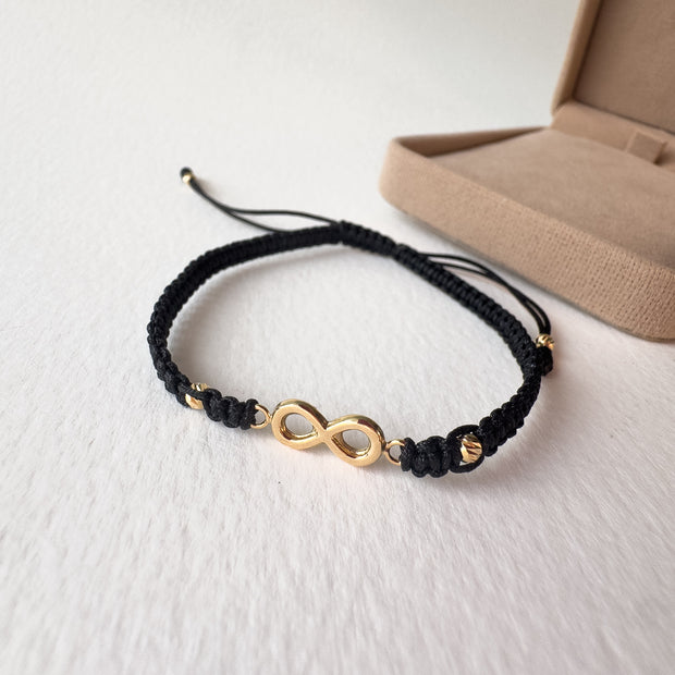 Infinity 18K Gold String Bracelet