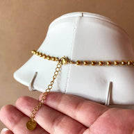 Plain Balls Pattern Golden Steel Necklace