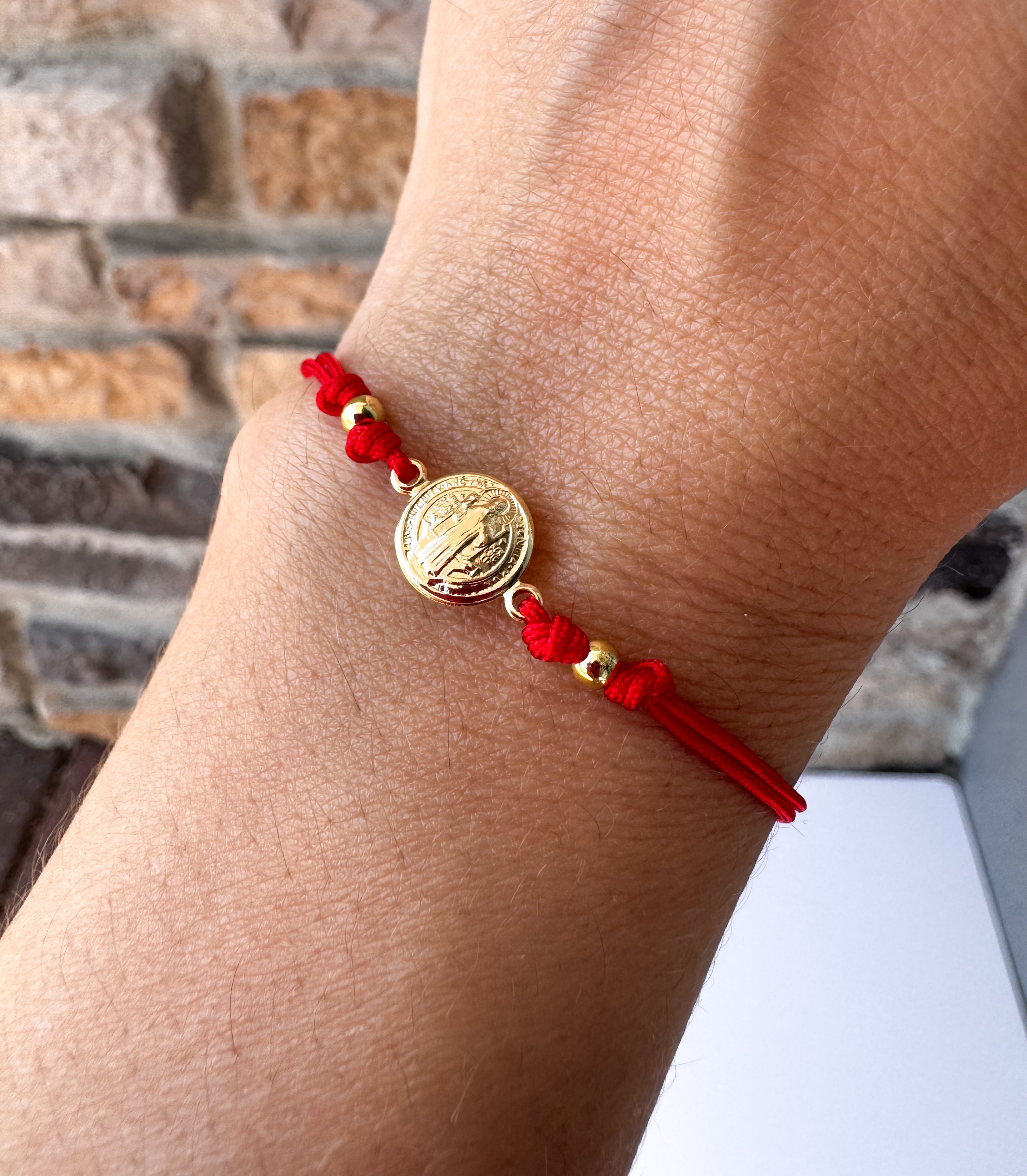 Saint Benedict Adjustable Red Thread