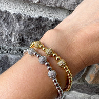 Pulseras Elásticas Bolitas de Fuego Silver & Gold