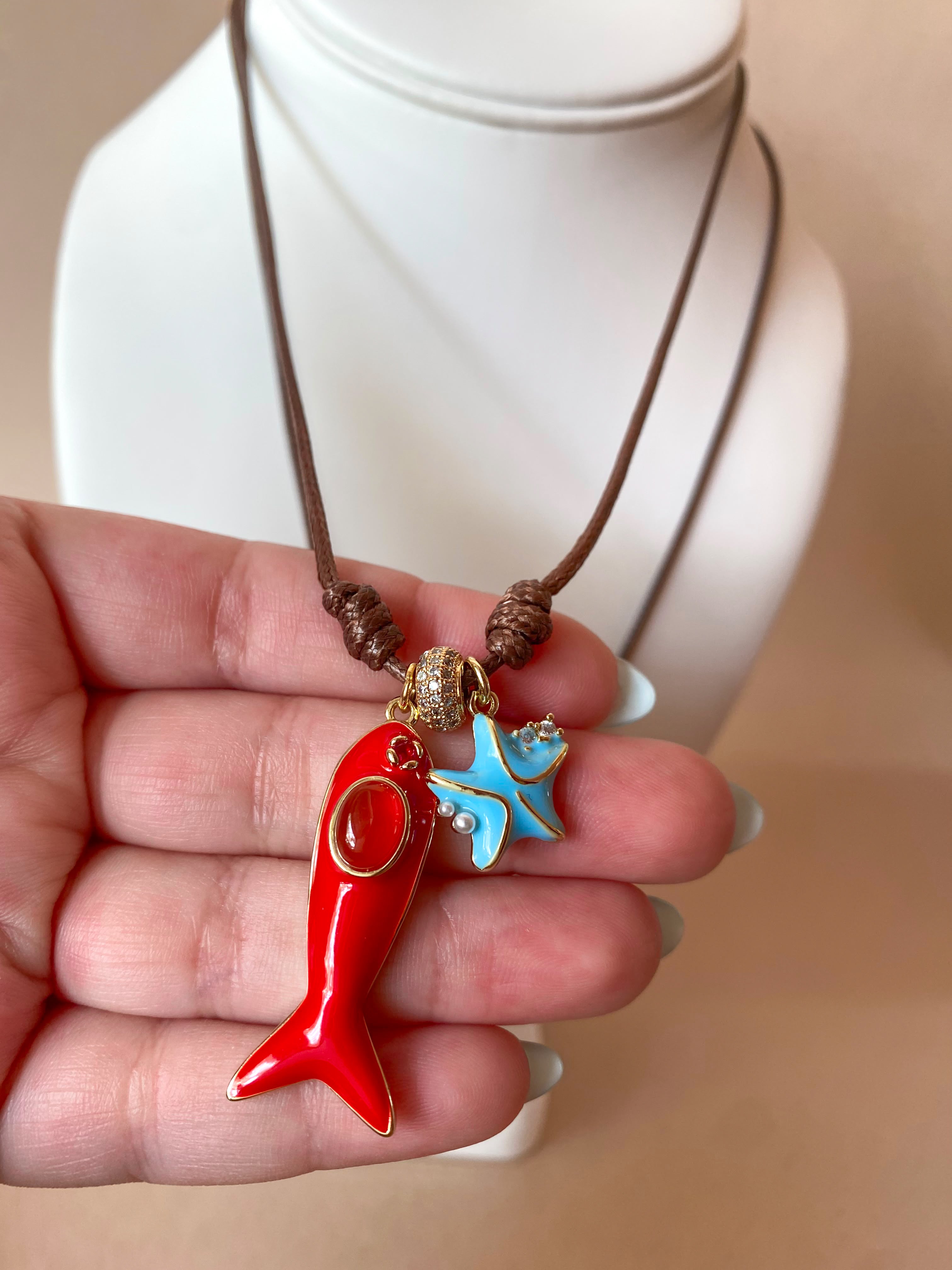 Different Styles of Fish Leather Adjustable Necklaces