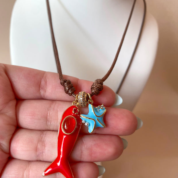 Different Styles of Fish Leather Adjustable Necklaces