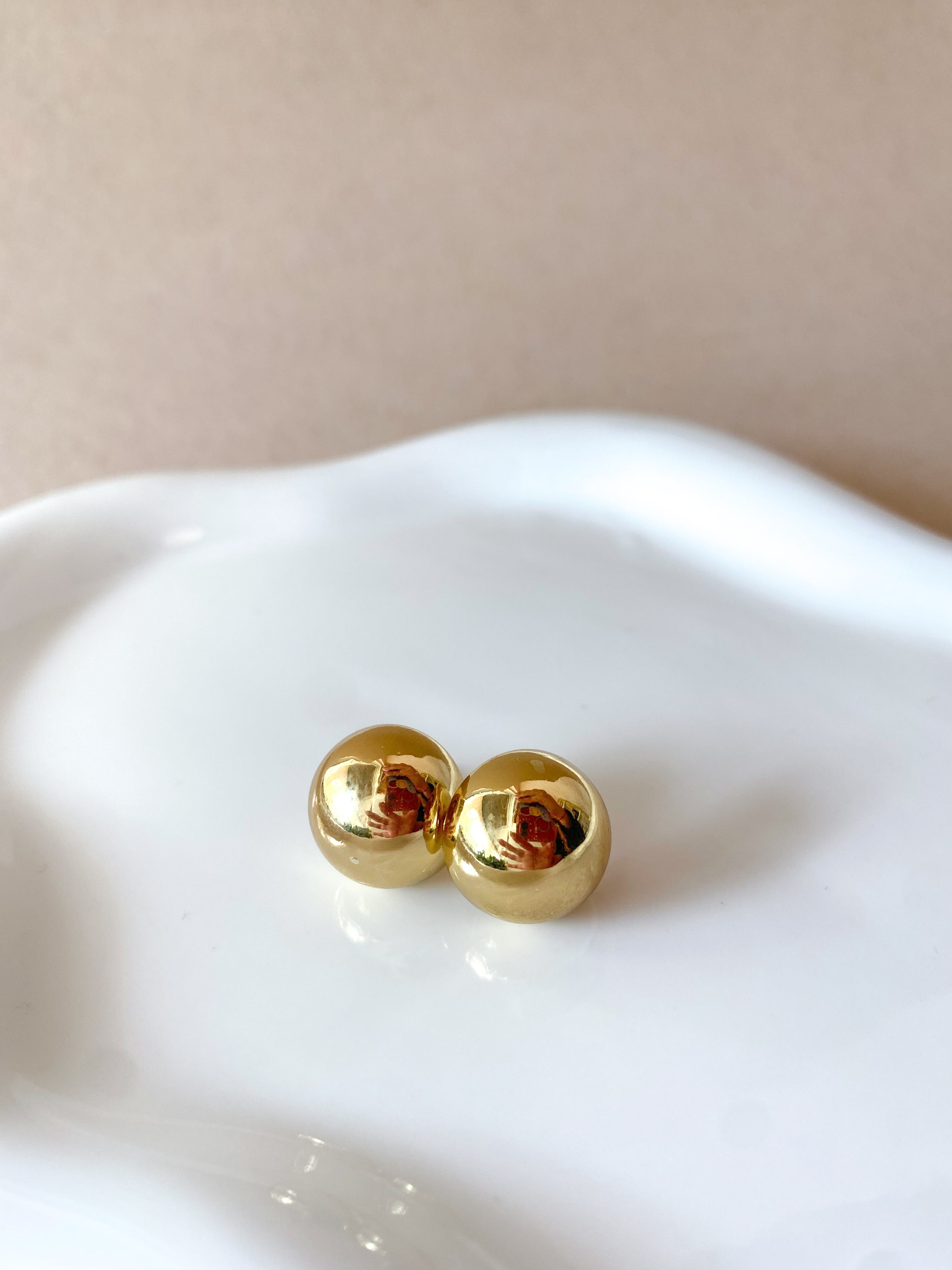 Golden Steel Circular Medium Earrings