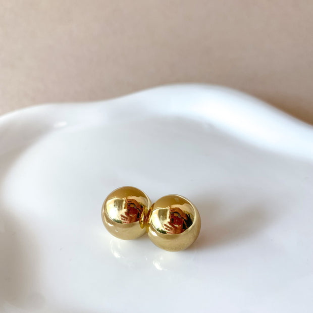 Golden Steel Circular Medium Earrings