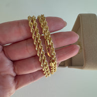 Men's Rope Classic Chain 14K Solid Gold Necklace