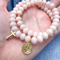 Rosary Style Pastel Colors Crystals Bracelets