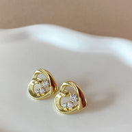 Heart Shape Crystals Earrings
