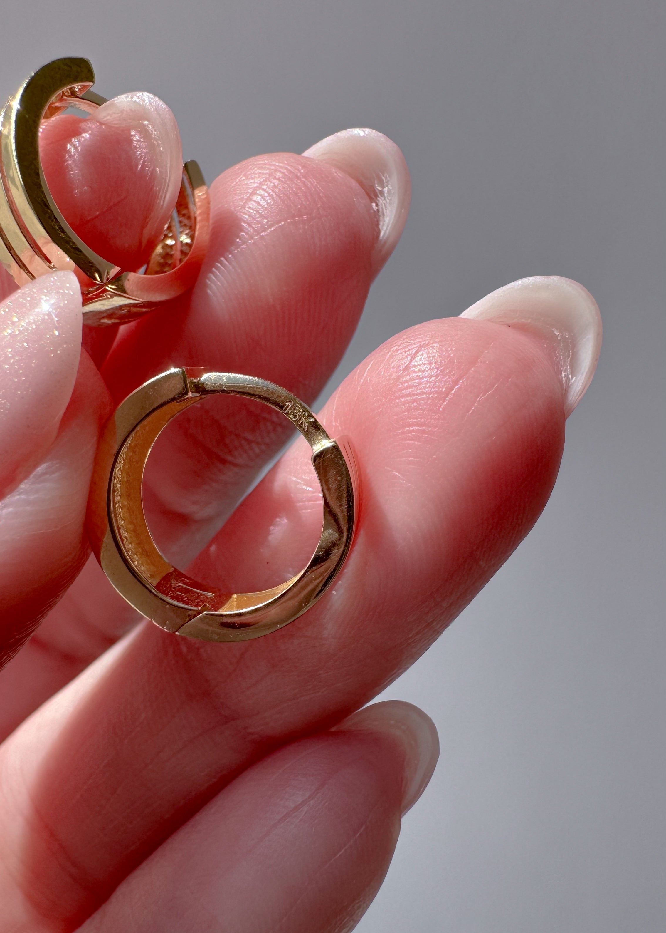 Little Stripes 18k Solid Gold Hoops