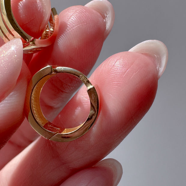 Little Stripes 18k Solid Gold Hoops