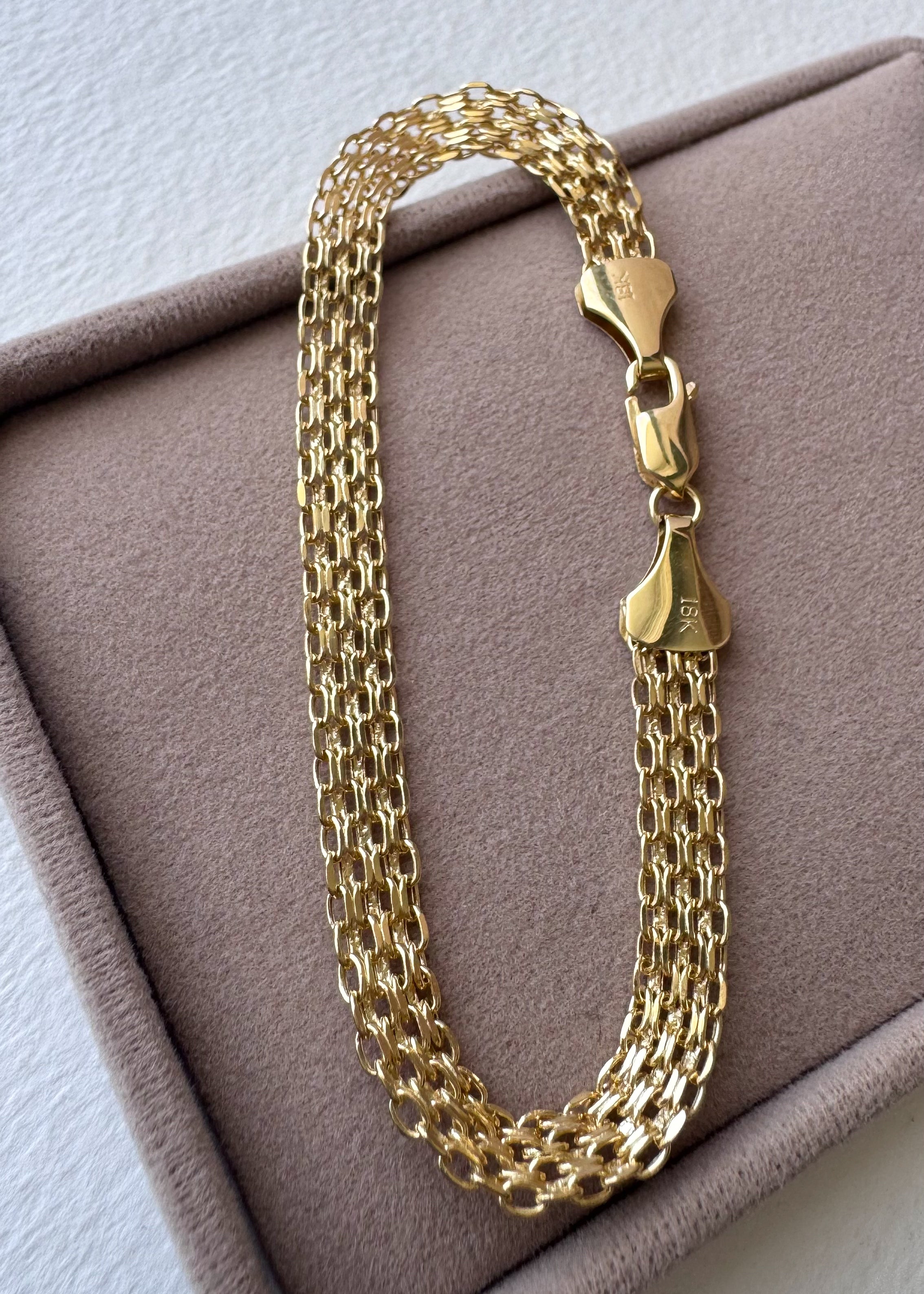 Bismark Style 18k Solid Gold Bracelet