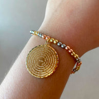 3 Gold Elastic Our Father Bracelet