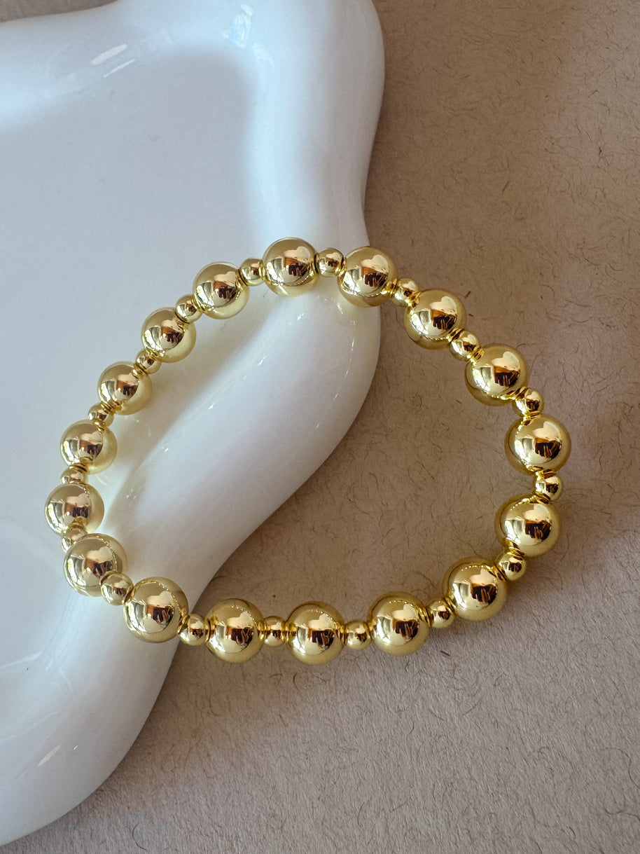 Medium & Little Balls Elastic Bracelets in Silver & Gold