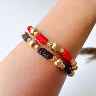 Red or Black Threads Golden Balls Style Bracelets