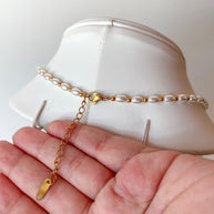 Pearls and Balls Steel Necklace