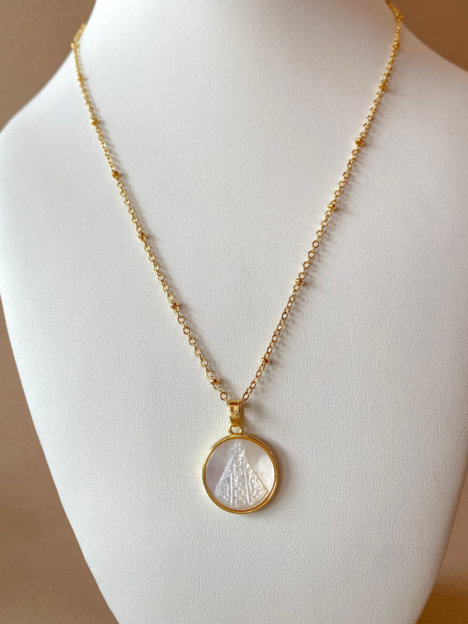 Virgin of the Valley Mother of Pearl Necklace