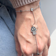 Silver Ring & Bracelet Hamsa Charm