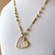 Mother of Pearl Medium Heart Necklace