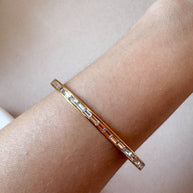 Golden and Little Crystals Steel Bracelet