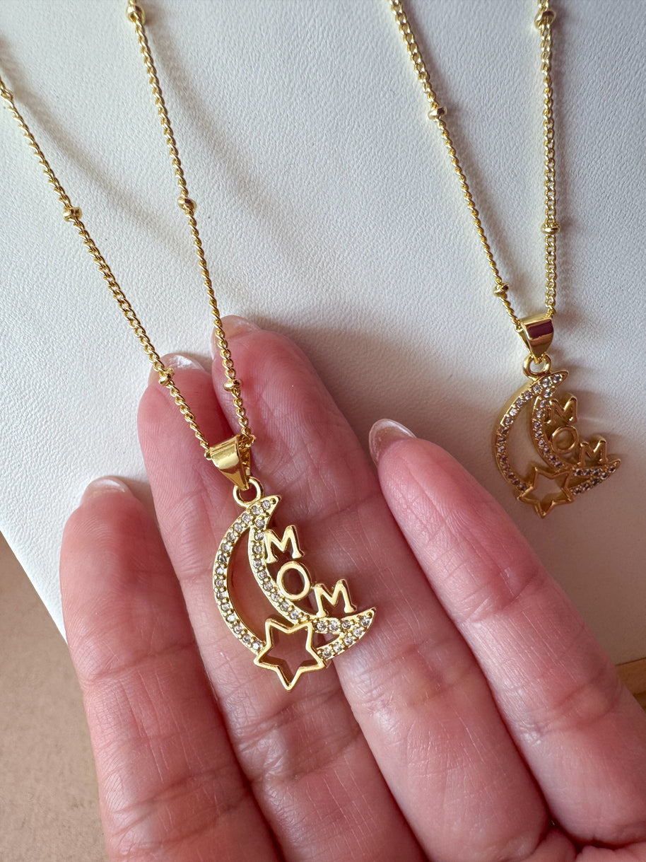 Mom Star & Moon Shape Necklace