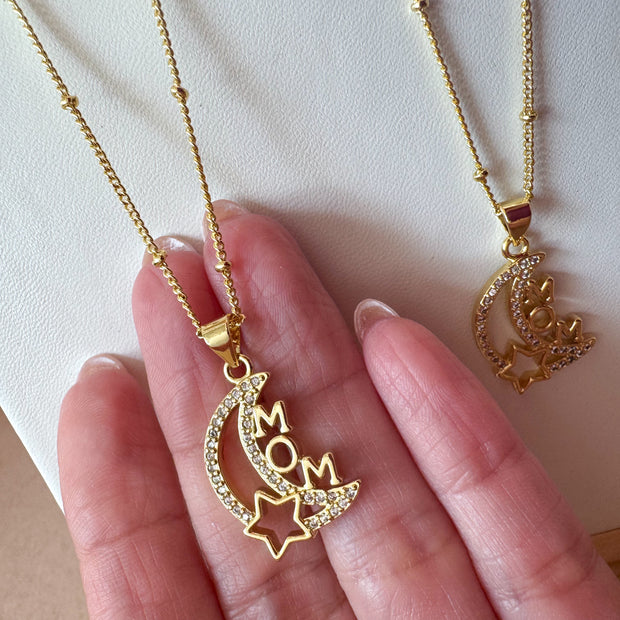 Mom Star & Moon Shape Necklace