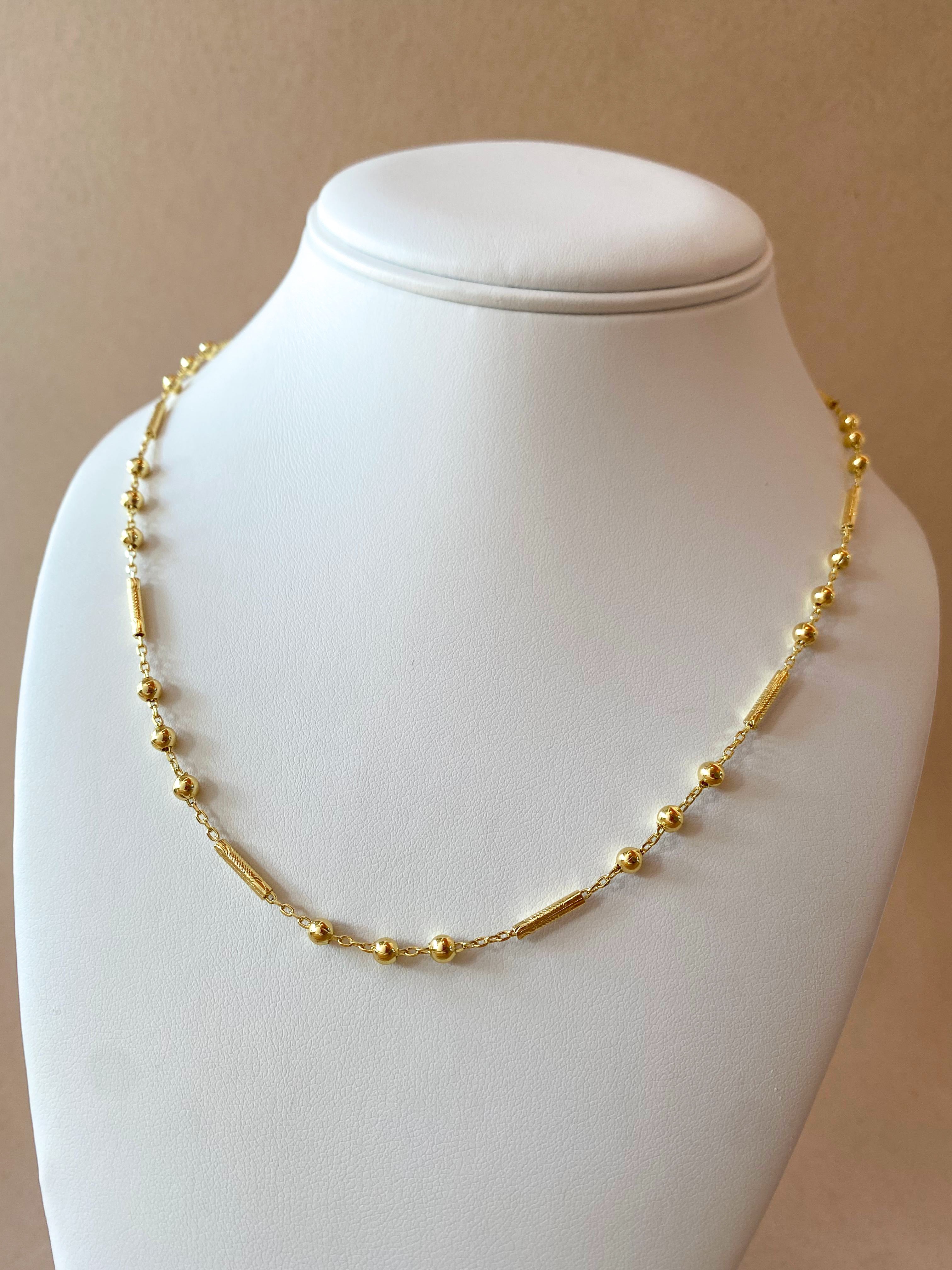3 Balls Pattern Plain Golden Chain