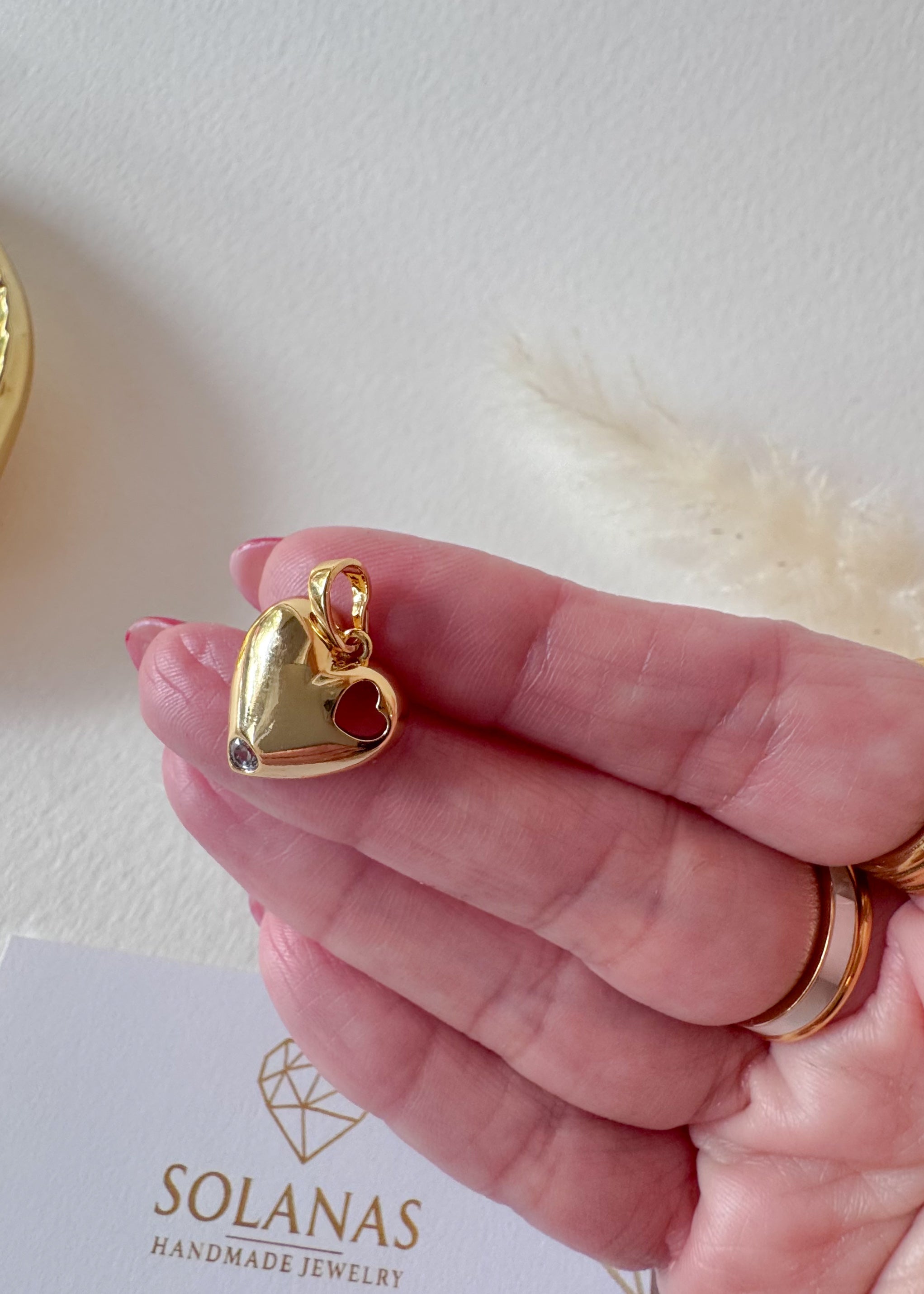 Little Golden Heart Silhouette Charm