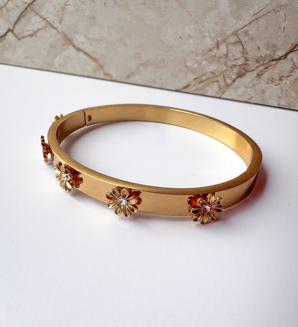Brazalete Acero Flores