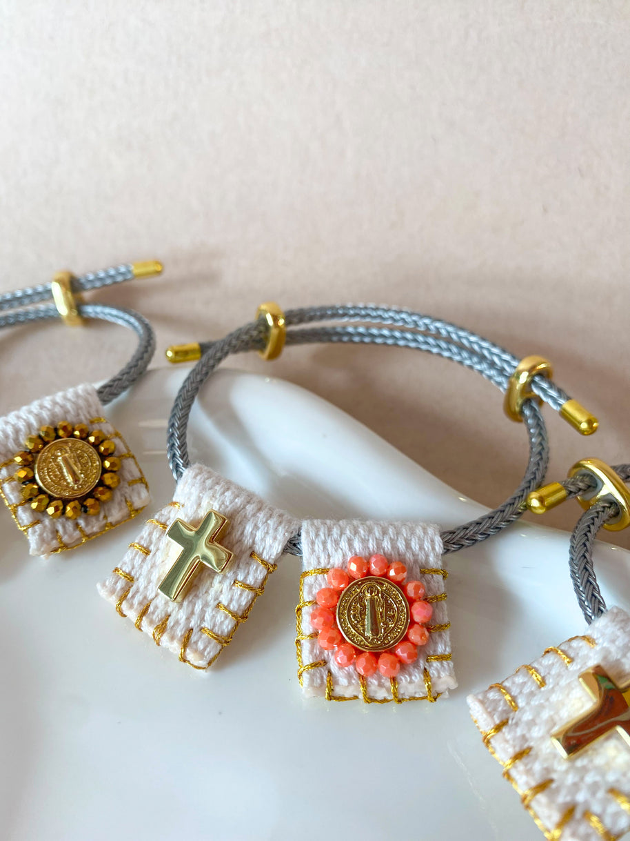 Adjustable Scapular St Benedict Colorful Bracelet