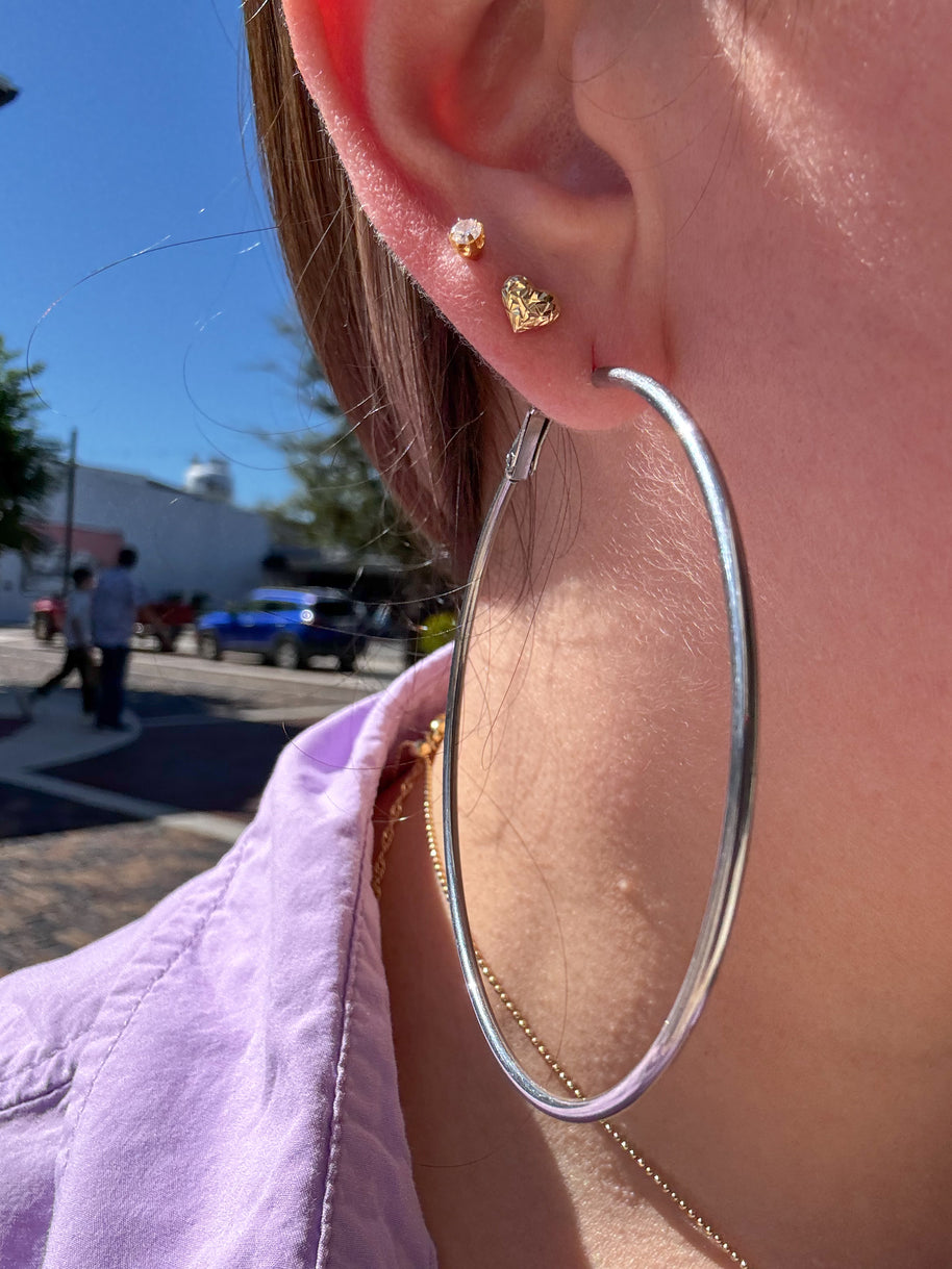 Classic Maxi Silver Hoops