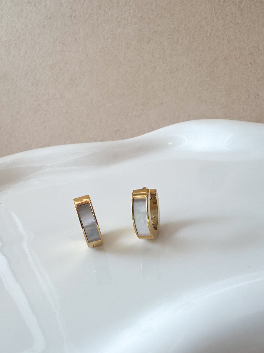 Golden Classic Mother Of Pearl Steel Hoops