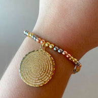 3 Gold Elastic Our Father Bracelet