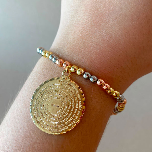 3 Gold Elastic Our Father Bracelet