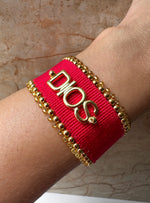 Load image into Gallery viewer, Pulsera Ajustable DIOS Roja
