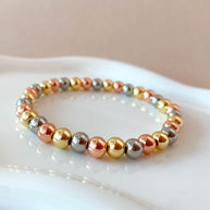 Rose Gold, Gold and Silver Balls Plain Elastic Bracelet