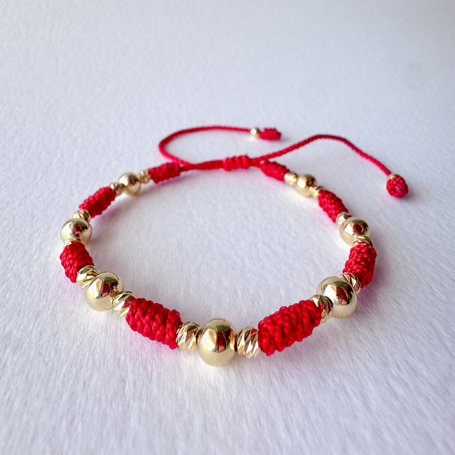 Red or Black Threads Golden Balls Style Bracelets