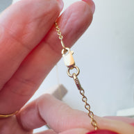 Gold and Silver PaperClip Station Chain 14k Solid Gold Necklace