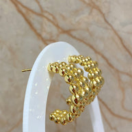 3 Layers Golden Beads Earrings