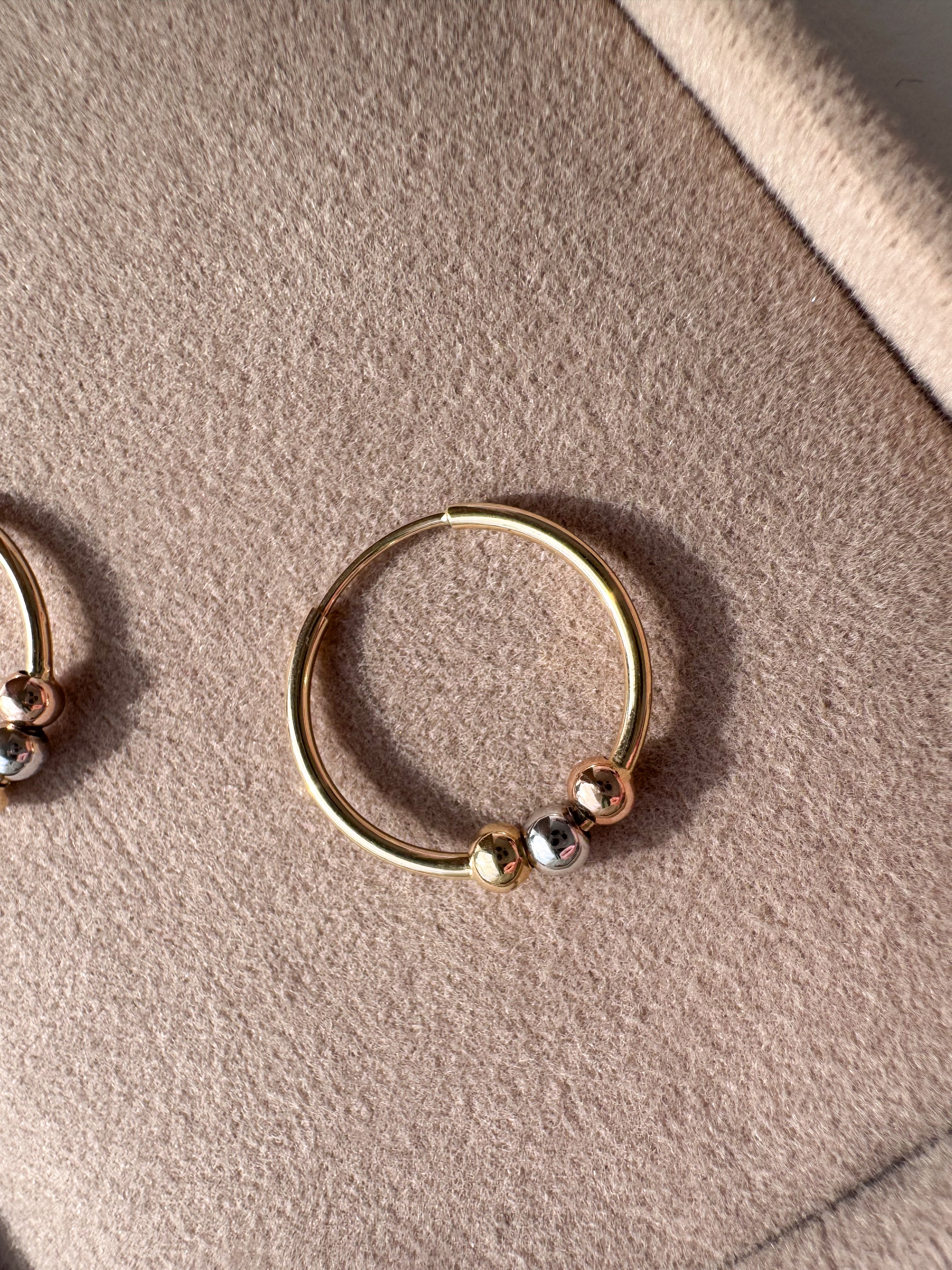 Argollas 3 Oros 18K