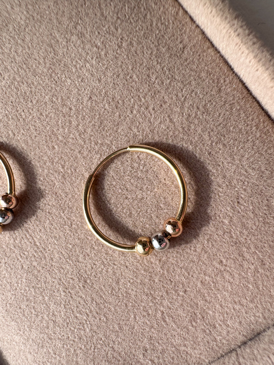 Argollas 3 Oros 18K