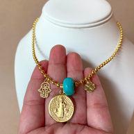 Saint Benedict and Luck 🍀  Necklace